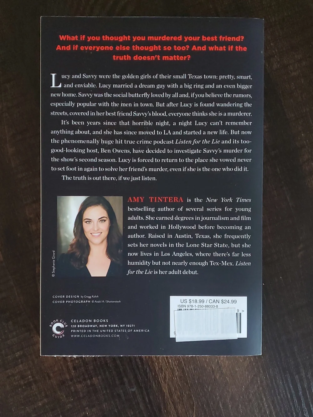 Listen for the Lie by Amy Tintera - Adult Fiction Book